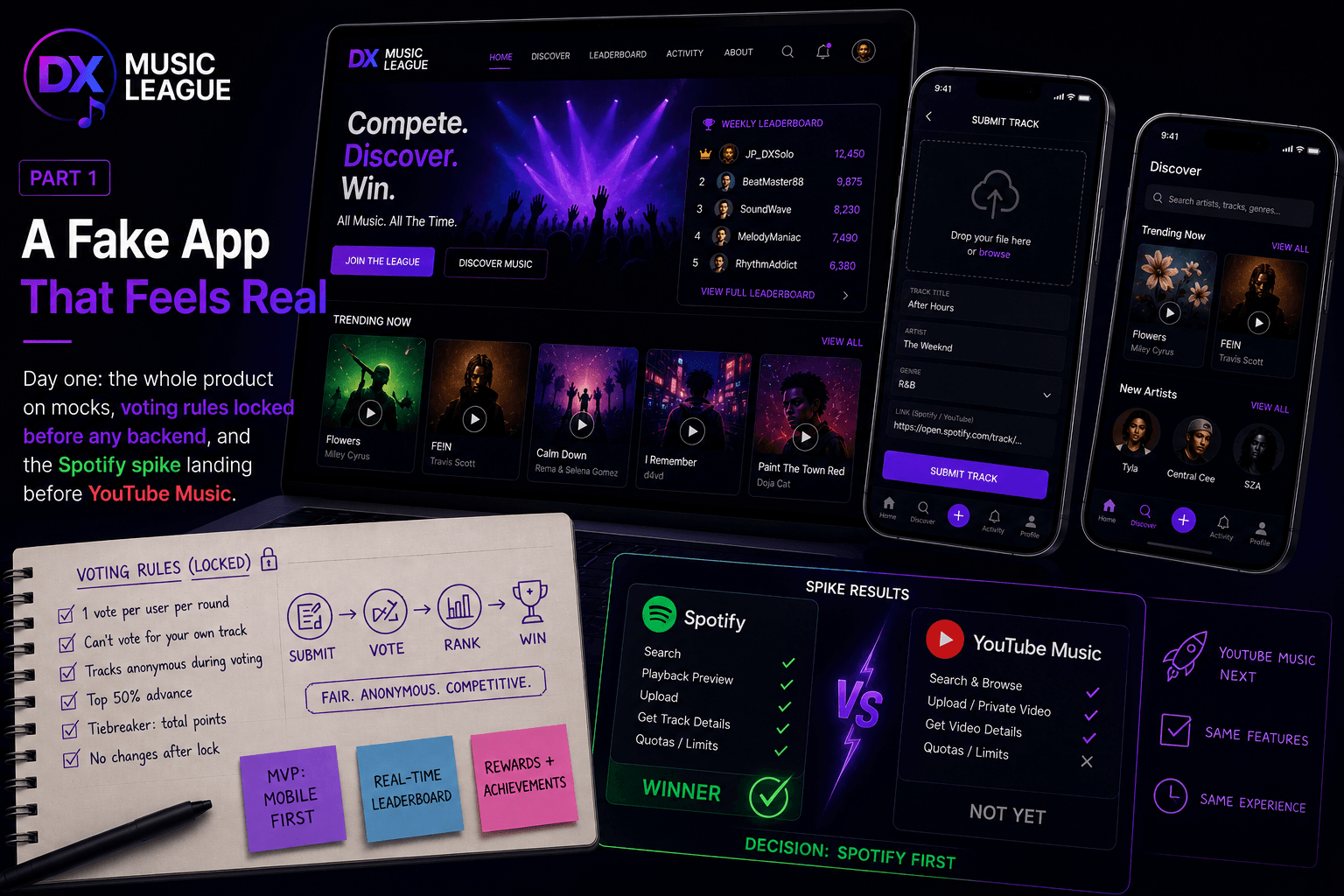 Dx Music League Part 1 : A Fake App That Feels Real 