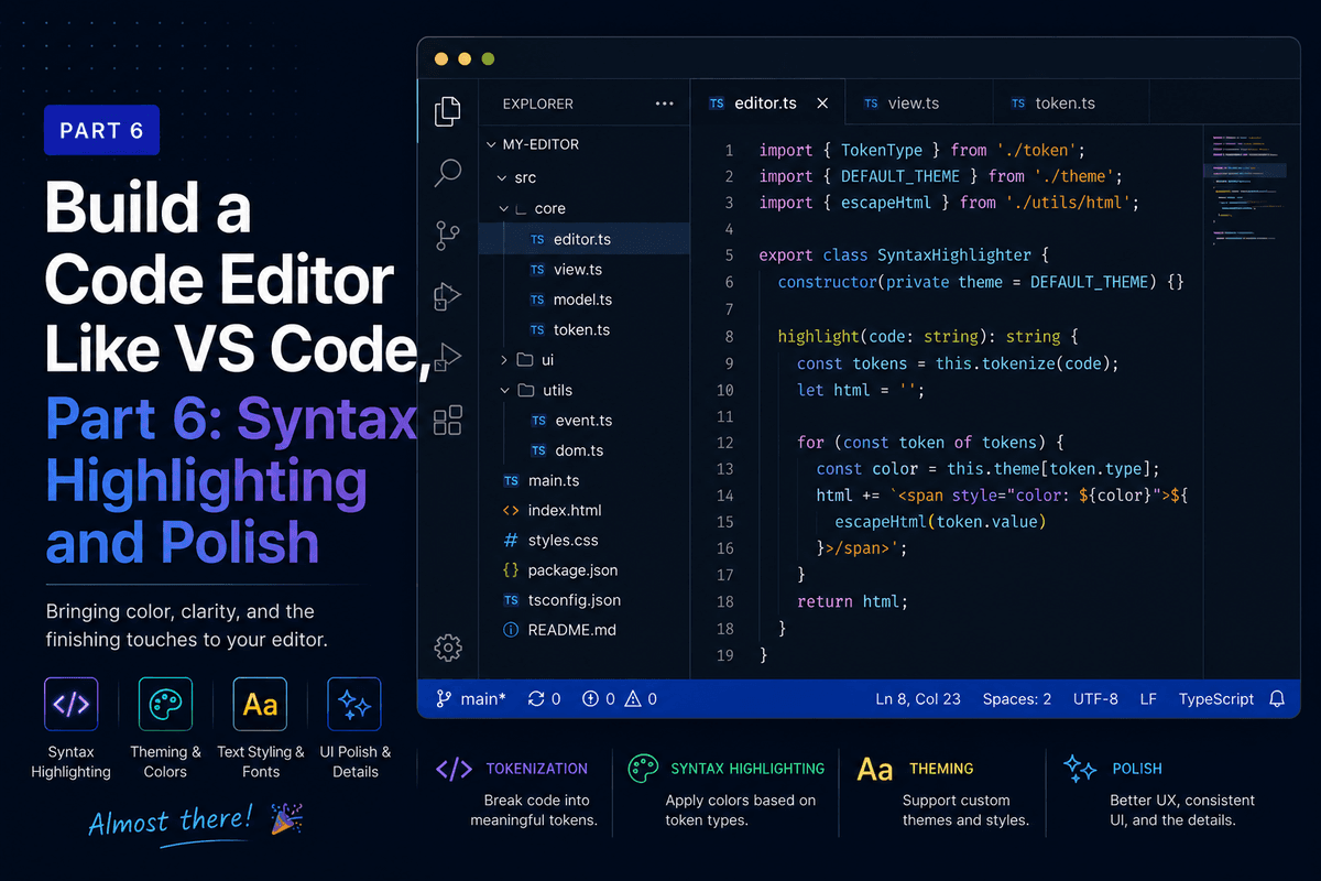 Build a Code Editor Like VS Code, Part 6: Syntax Highlighting and Polish