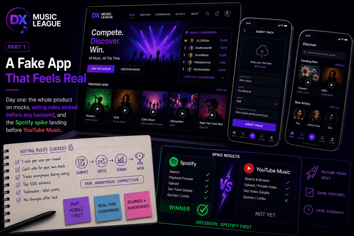 Dx Music League Part 1 : A Fake App That Feels Real